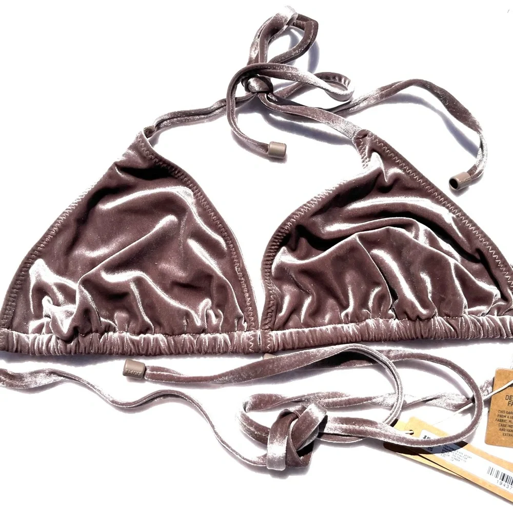 SKIMS Taupe Triangle Bikini Top